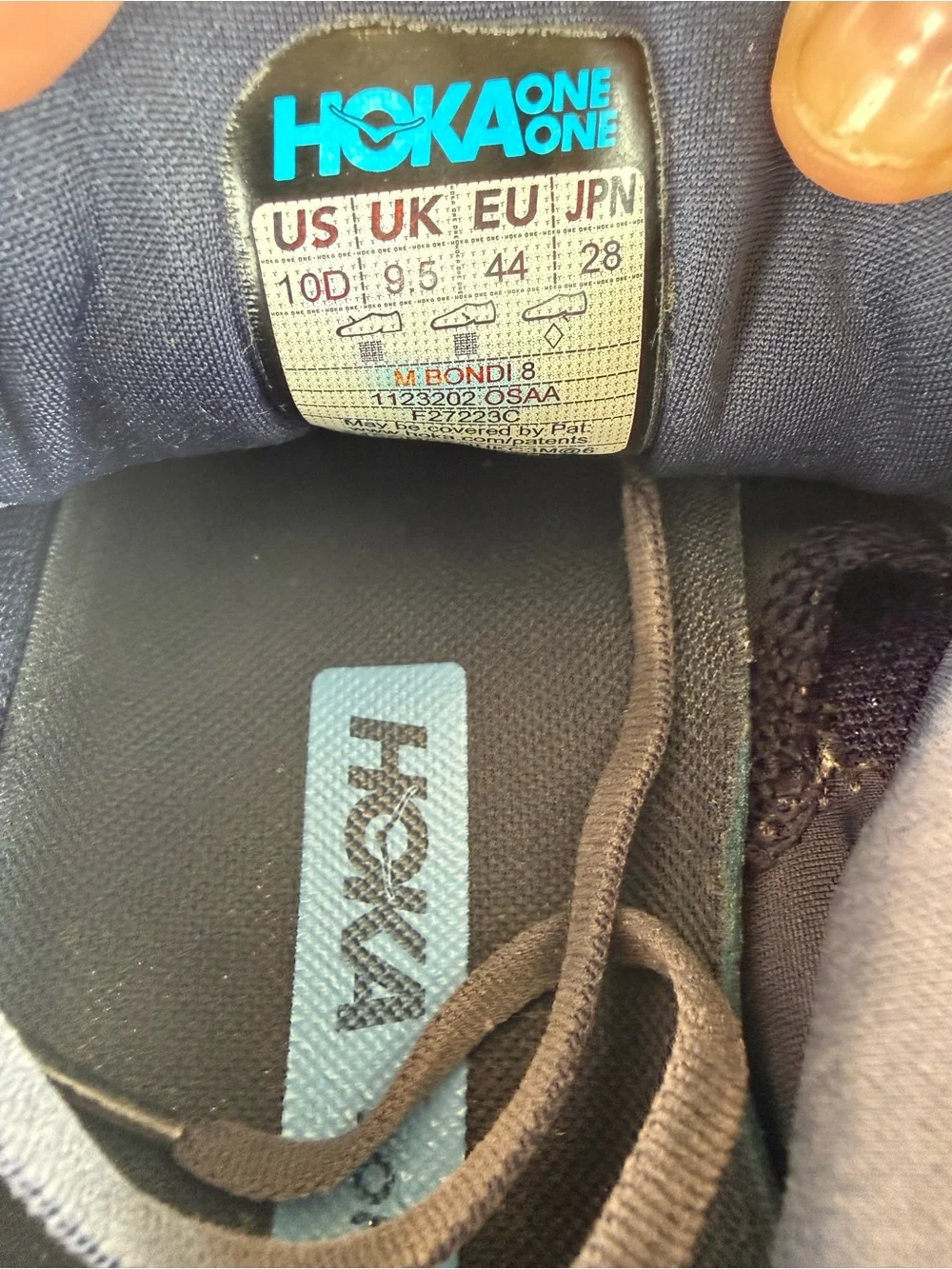 Hoka One One Men Bondi 8 Blue Outer Space Running Shoe 1123202 OSAA Size 10D